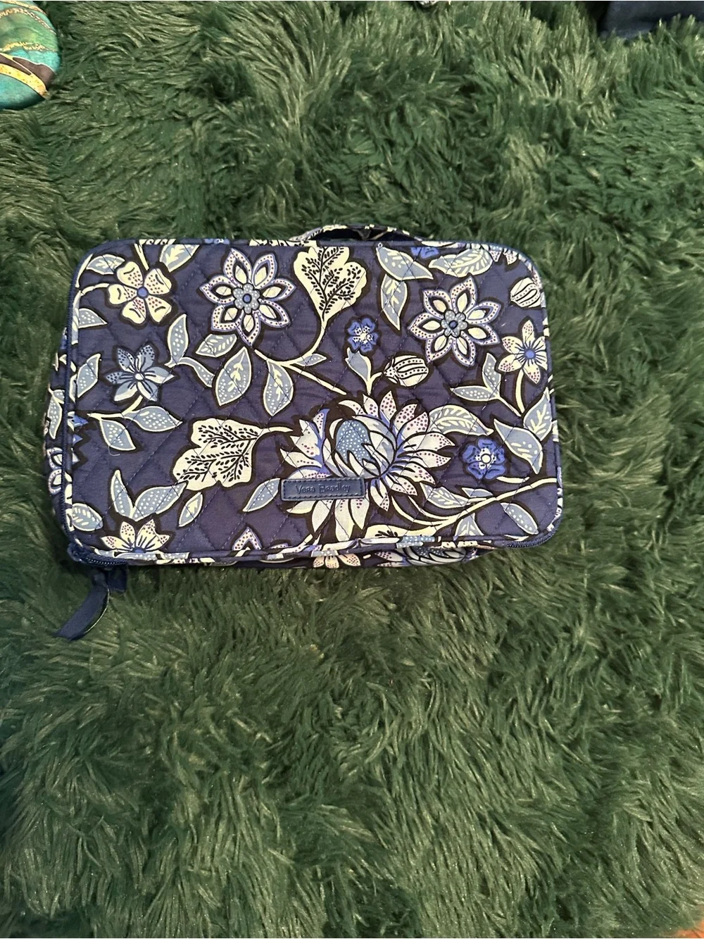 Vera Bradley Falling Flowers Deluxe Travel Organizer Cosmetic Case